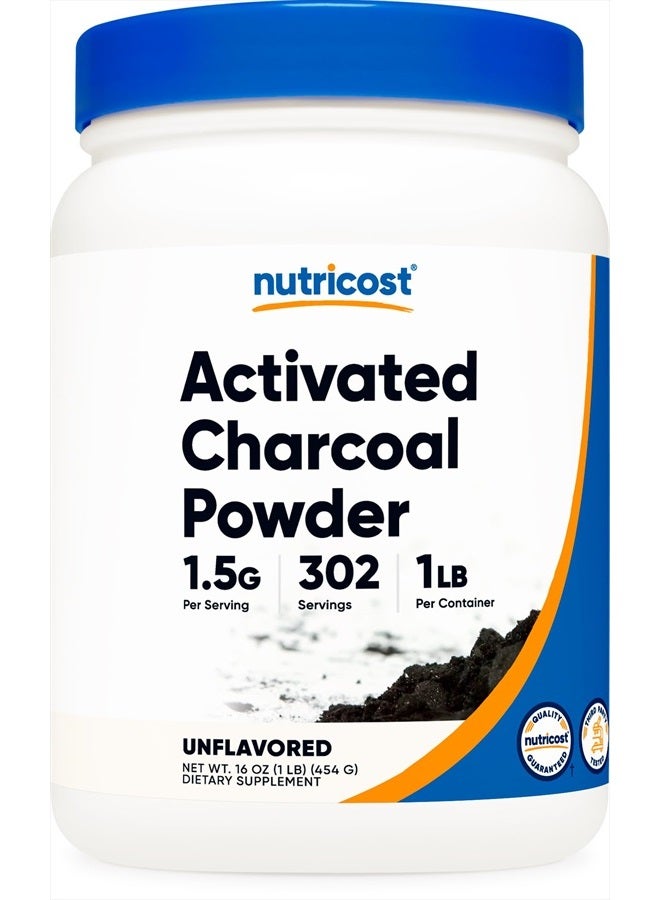Nutricost مسحوق الفحم النشط، بدون نكهة، 16 أونصة (1 رطل) - Image 1
