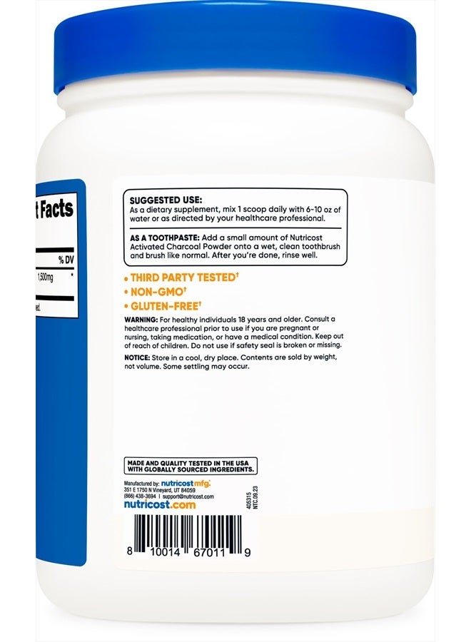 Nutricost مسحوق الفحم النشط، بدون نكهة، 16 أونصة (1 رطل) - Image 4