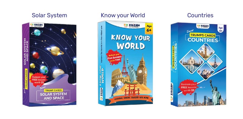 Kaizen MicroLessons Trump Card Gamefor Age 6-13. Learn While Playing. (Combo:KYWCountSolar) - Image 1