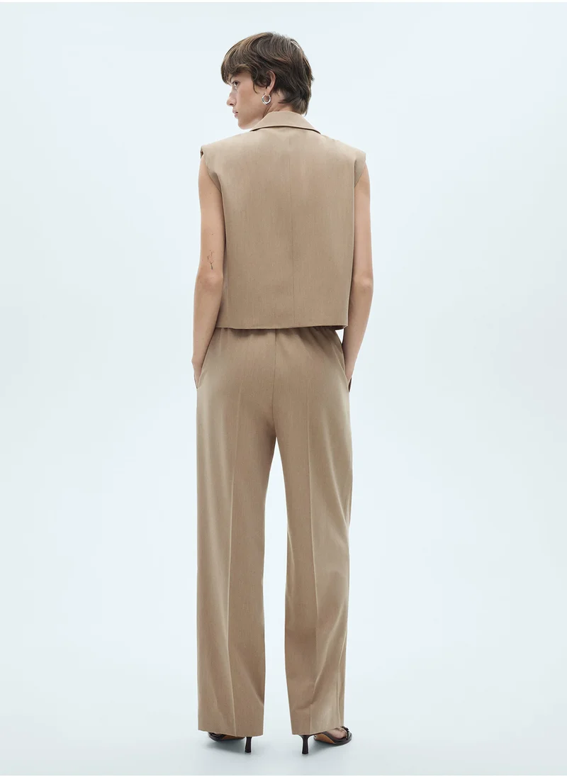 MANGO Elastic Waist Suit Trousers