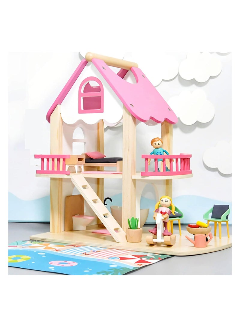 Wooden Dolls House Set  - Image 2