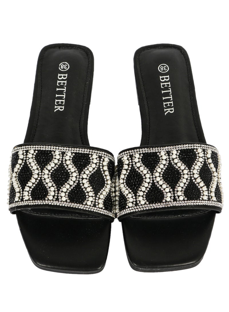 Better Ladies Flat Sandal Black  - Image 2
