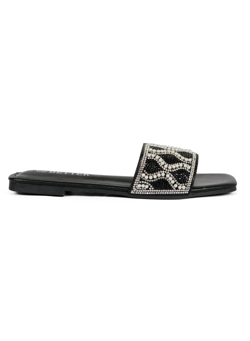Better Ladies Flat Sandal Black  - Image 3