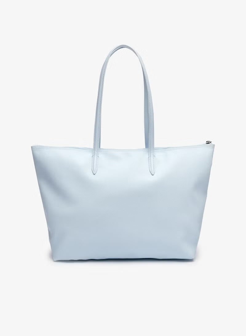 لاكوست شنطة لاكوست للسيدات من سلسلة L12.12 كونسيبت، أحدث الموضة، متعددة الاستخدامات، بسعة كبيرة، بغلق مفتاح – من أنواع الأشنطة: حاملة باليد، طويلة (توت)، كتفي – المقاس الكبير، اللون الأزرق الفاتح - Image 3