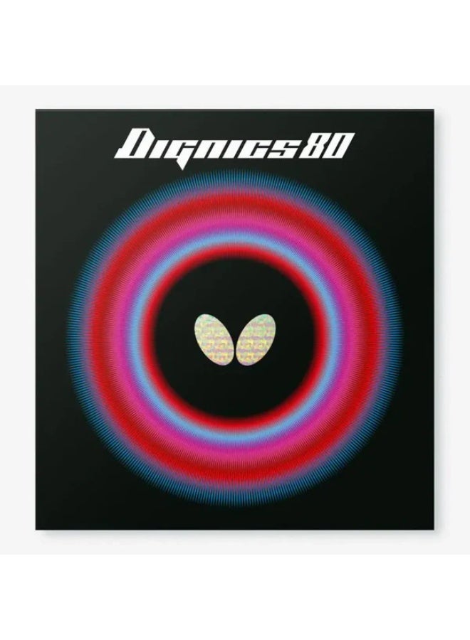 Butterfly Dignics 80 Table Tennis Rubber - Black, 2.1mm - Image 1