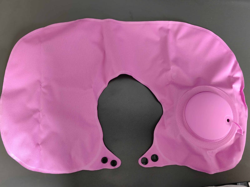 Generic Press inflatable U-shaped pillow neck pillow travel artifact neck folding portable flocking blowing travel pillow U-shaped pillow  - Image 1