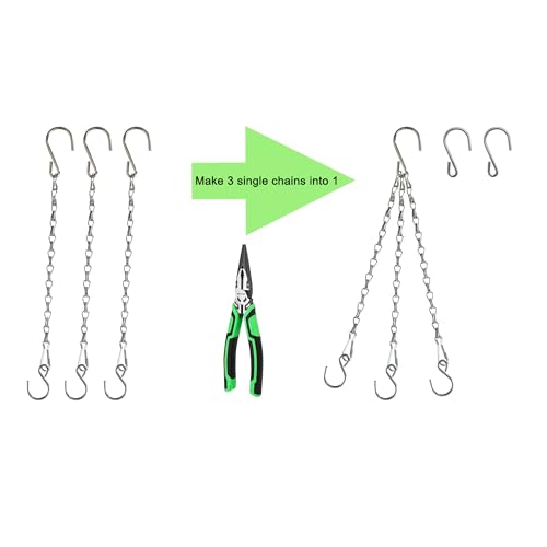 Sersberg Chain for Hanging Plants,11 Inch Silver Hanging Chain, Small Hanging Basket Chain Kits with Hooks for Bird Feeder Plant Extender Porch Wind Chime (Silver, 11 Inch-6PCS) - Image 5