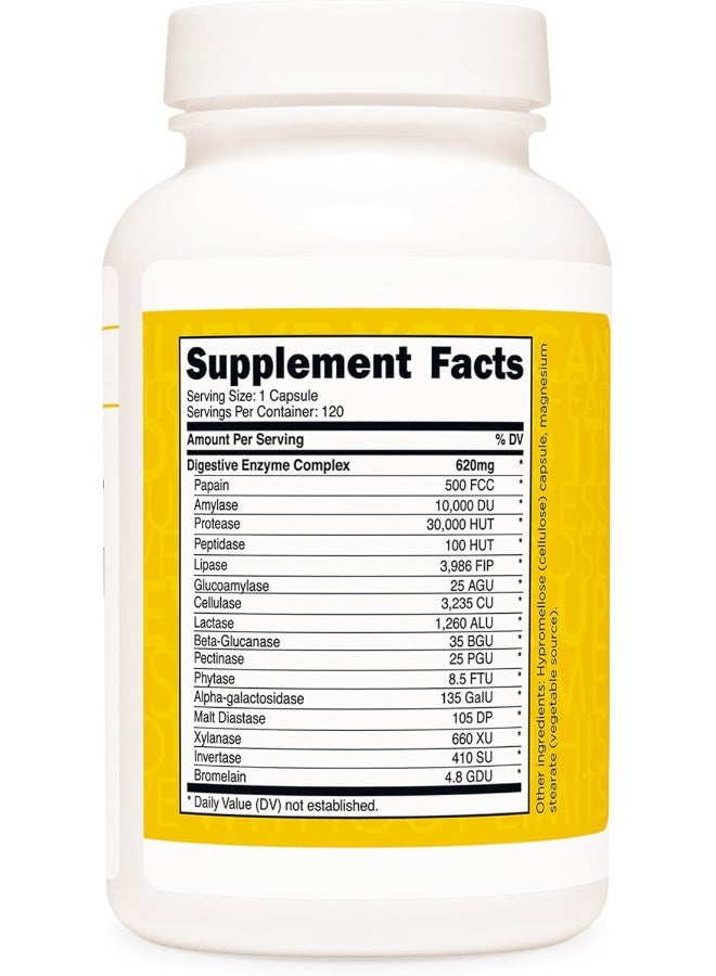 TransformHQ Digestive Enzymes Supplement (120 Capsules) - 16 Enzymes, Support Healthy Digestion - Image 4