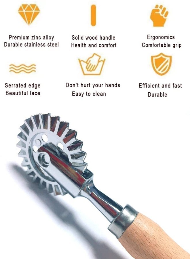 MTOMDY Pastry Wheel Cutter,Pastry and Pasta Cutter Wheel,For Ravioli, Pasta, Dumplings Lasagna, Pierogi - 6.7" Diameter - Image 4