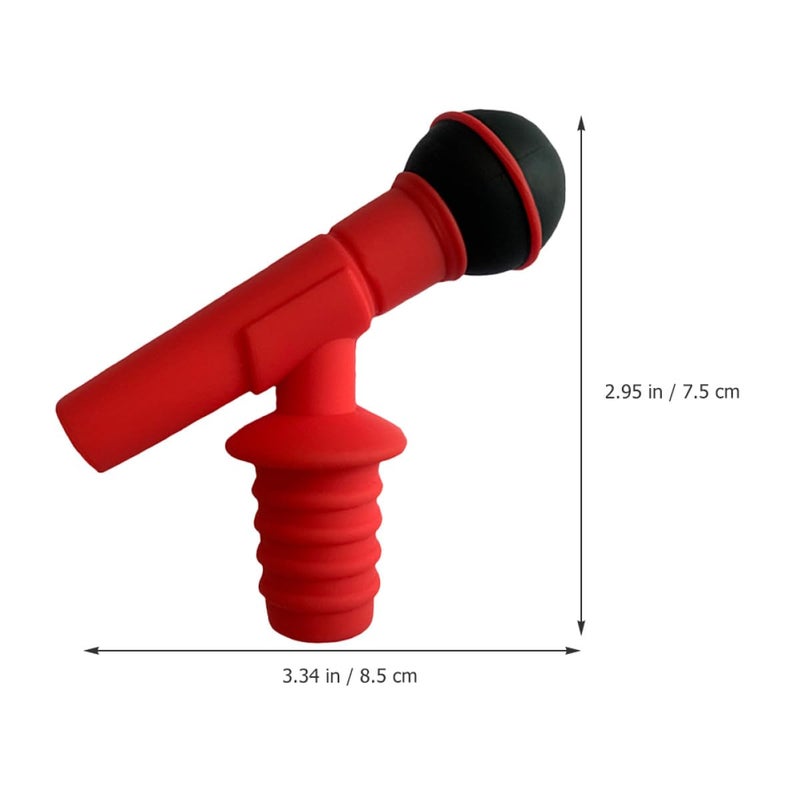 Microphone Shaped Silicone Wine Stopper Fun Bottle Sealing Plug For Household Wine Preservation Random Color - Image 3