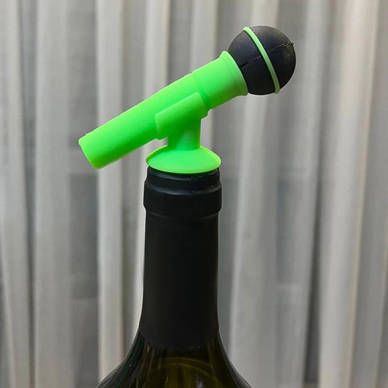 Microphone Shaped Silicone Wine Stopper Fun Bottle Sealing Plug For Household Wine Preservation Random Color - Image 4