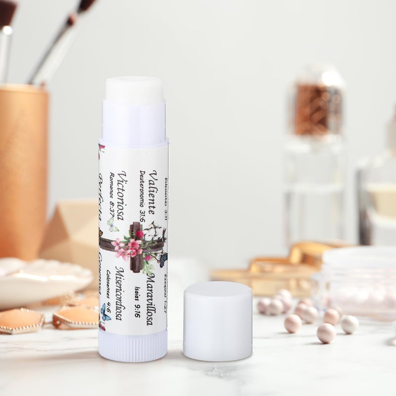 Siifert 50 Pcs Christian Gifts for Women Spanish Religious Lip Balm Bulk Bible Verse Spanish Mother's Day Gifts for Women Faith Religious Scripture Church Party Favor for Teacher Coworker Employee - Image 4