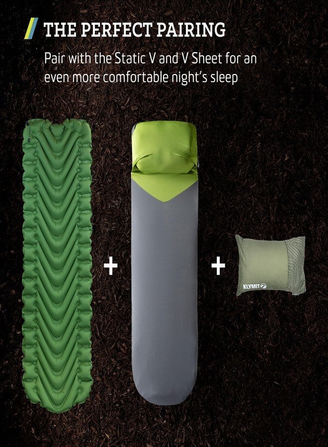 Klymit Drift Camping Pillow, Shredded Memory Foam Travel Pillow with Reversible Cover for Outdoor Use, Green, Regular - Image 5