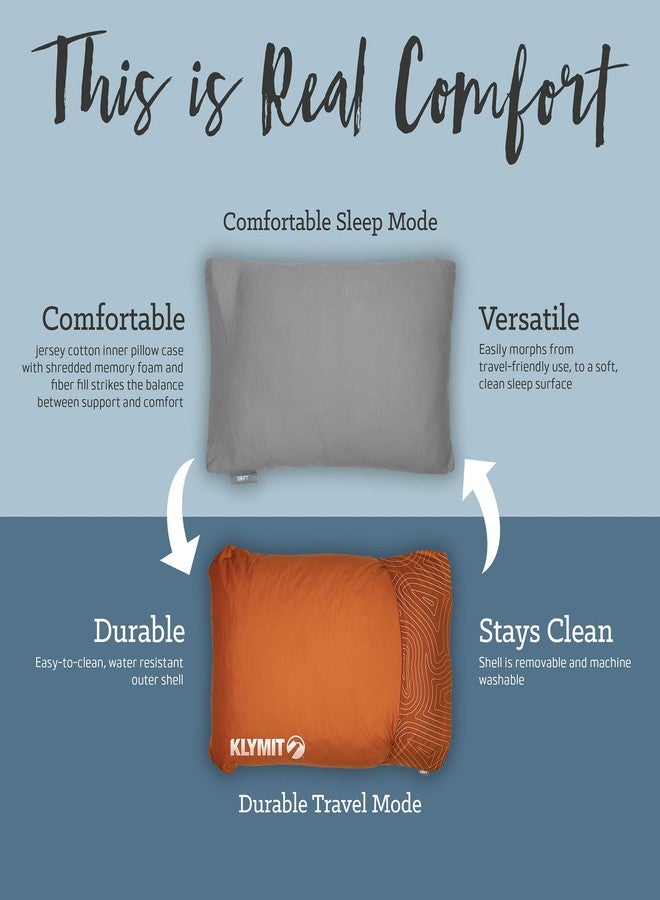 Klymit Drift Camping Pillow, Shredded Memory Foam Travel Pillow with Reversible Cover for Outdoor Use, Green, Regular - Image 2