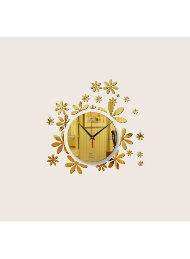 نيبمينينت ساعة حائط بتصميم ملصق عاكس يمكنك لصقها بنفسك ذهبي 35x35سم - Image 1