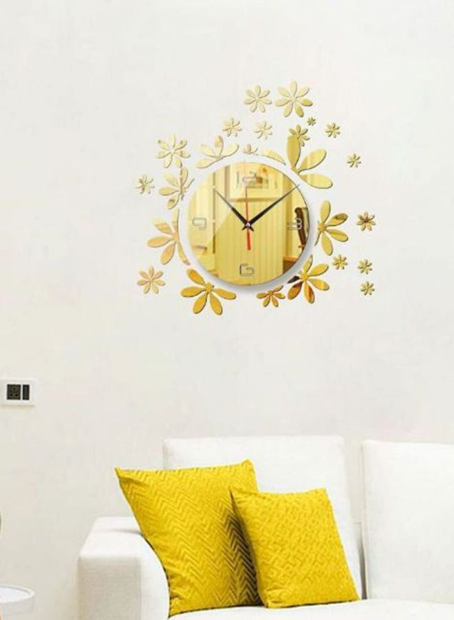 نيبمينينت ساعة حائط بتصميم ملصق عاكس يمكنك لصقها بنفسك ذهبي 35x35سم - Image 2