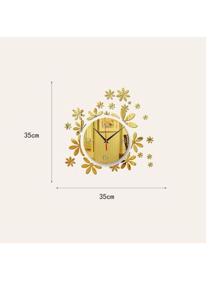 نيبمينينت ساعة حائط بتصميم ملصق عاكس يمكنك لصقها بنفسك ذهبي 35x35سم - Image 4