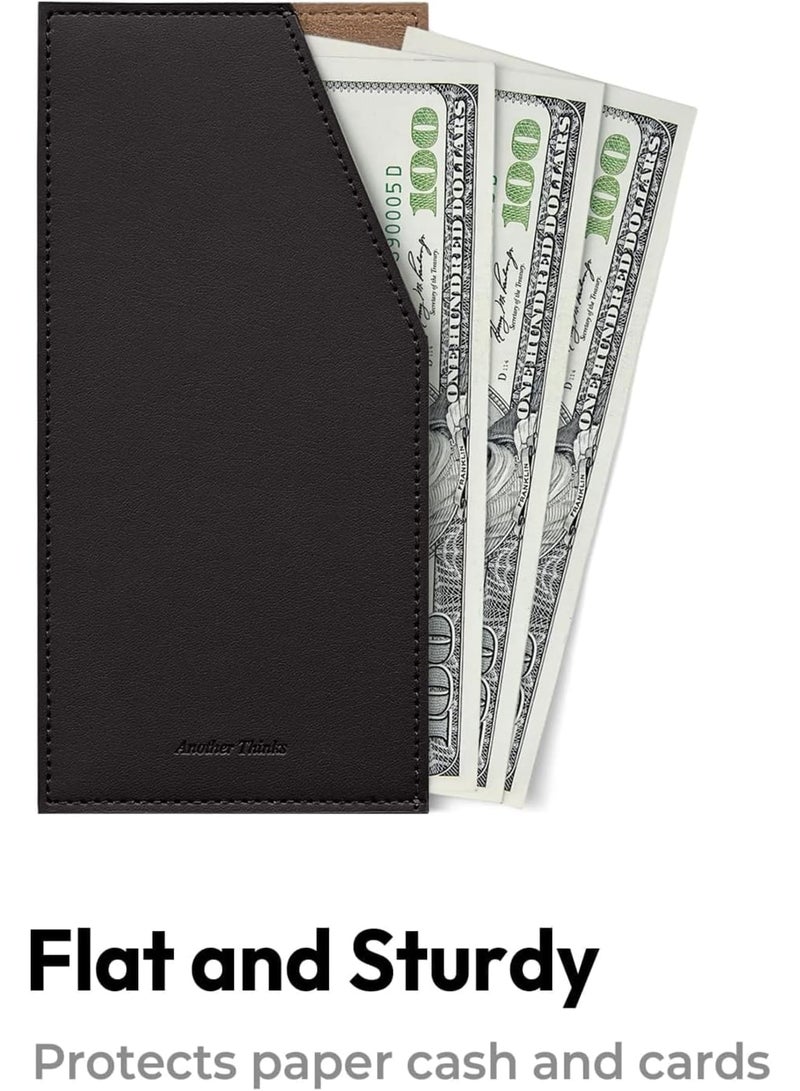 SYOSI PU Leather Money Envelope, Reusable Cash and Card Holder for Budgeting and Travel, Slim Wallet Organizer for Bills and Receipts, Durable Waterproof Envelope Pouch for Everyday Use, Black - Image 5