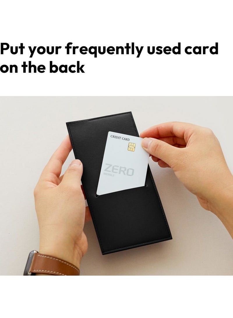 SYOSI PU Leather Money Envelope, Reusable Cash and Card Holder for Budgeting and Travel, Slim Wallet Organizer for Bills and Receipts, Durable Waterproof Envelope Pouch for Everyday Use, Black - Image 2