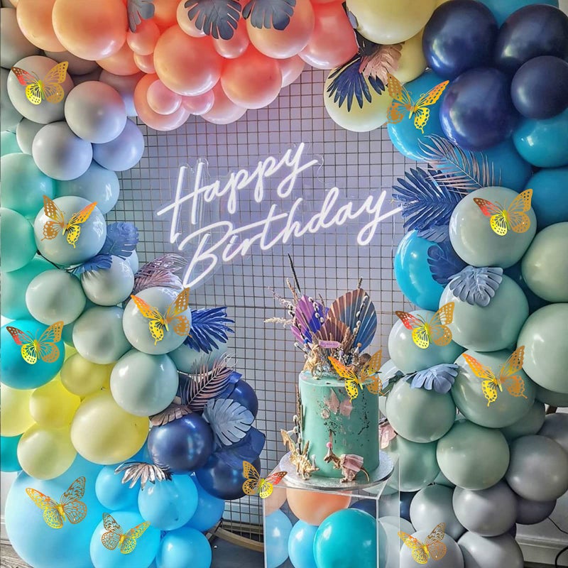 SAOROPEB 3D Butterfly Wall Decor - 48 Pcs, 4 Styles, 3 Sizes - Removable Gold Decorations for Birthday & Party Celebrations - Image 3