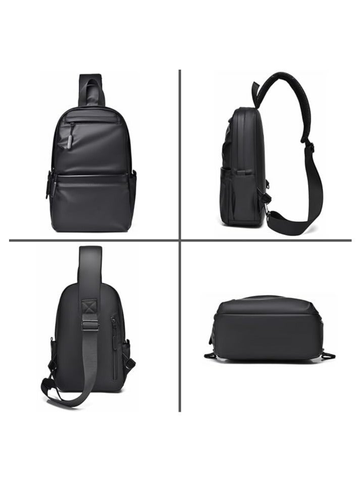 HIGH LINE Ultra Waterproof Padded Crossbody Bag with 5 Pockets - Black - Image 3