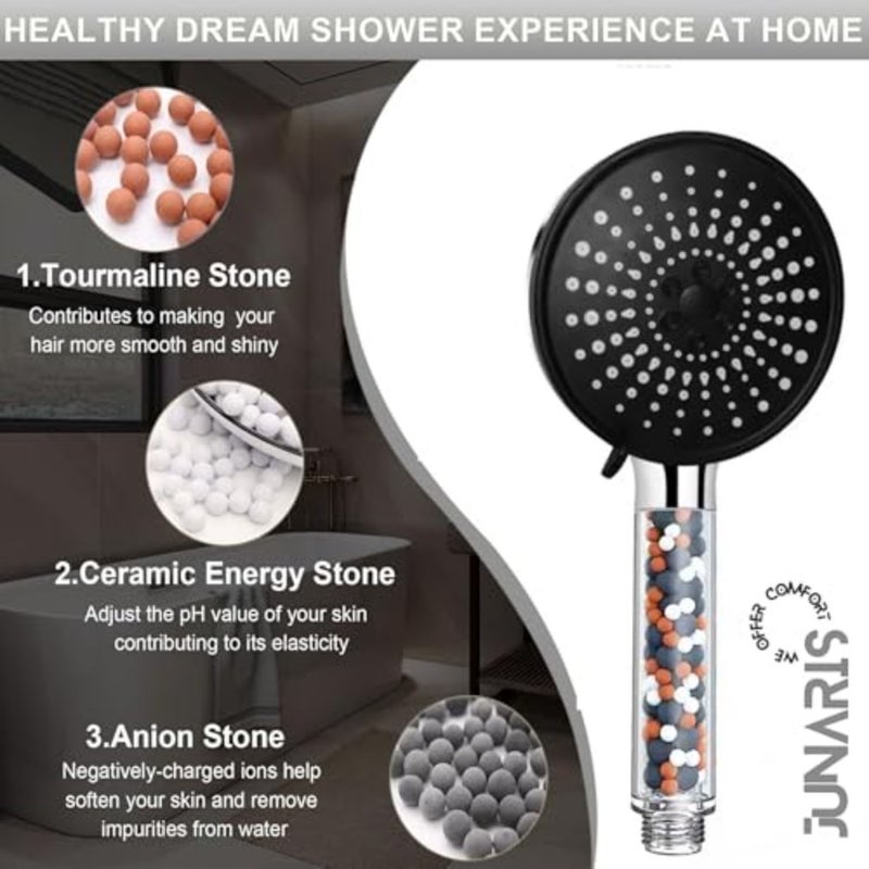 with 6 Settings Spray Mode, Chrome - Shower Spryer with1.8m Stainless Steel Premium Quality pipe - Image 4