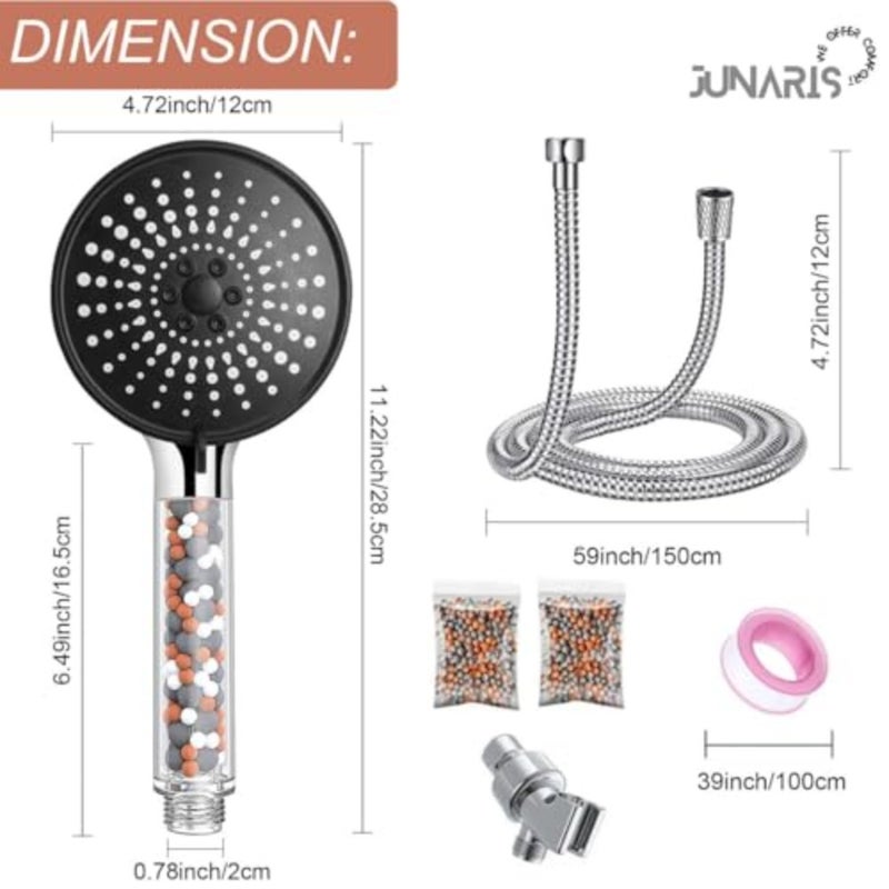 with 6 Settings Spray Mode, Chrome - Shower Spryer with1.8m Stainless Steel Premium Quality pipe - Image 5