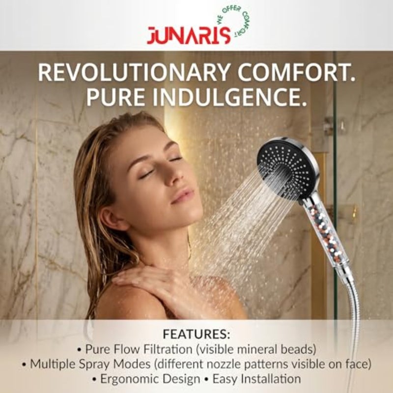 with 6 Settings Spray Mode, Chrome - Shower Spryer with1.8m Stainless Steel Premium Quality pipe - Image 2