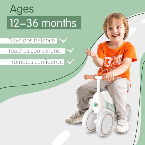 PerKidern Baby Balance Bike for 13 Year Old Boys Girls 1236 Month Toddler Balance Bike 4 Wheels Baby Bike Toddler First Birthday Gifts Green - Image 5