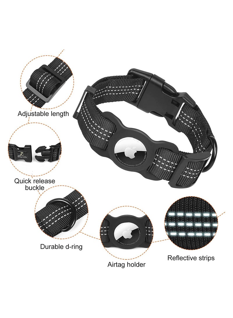 SYOSI AirTag Dog Collar Integrated for AirTag Holder for iPhone Outdoor Activitiesanti Lost Reflective for Apple AirTag Dog Collar Sturdy and Durable Dog Collar That Fits Most Dogs - Image 4