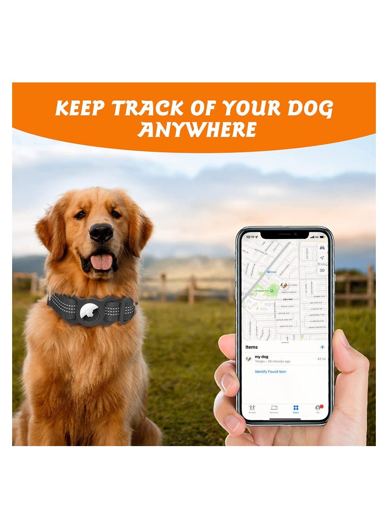 SYOSI AirTag Dog Collar Integrated for AirTag Holder for iPhone Outdoor Activitiesanti Lost Reflective for Apple AirTag Dog Collar Sturdy and Durable Dog Collar That Fits Most Dogs - Image 3
