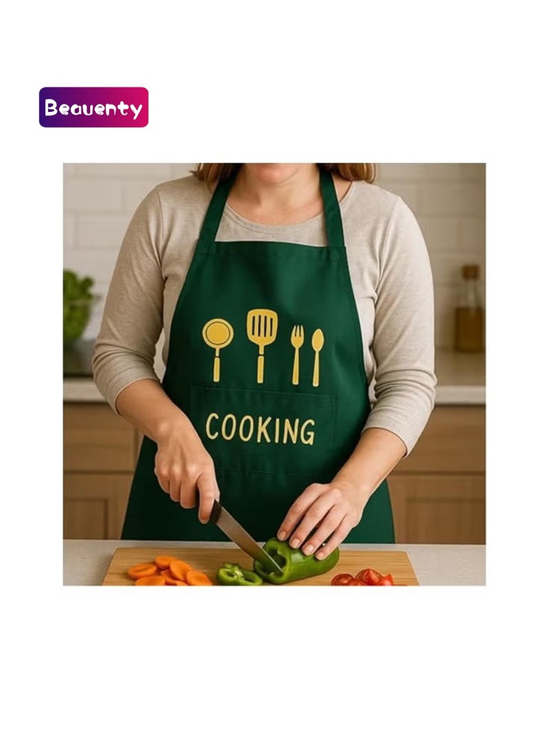 Beauenty Chef Apron with Pockets for Women Men, Adjustable Apron for Cake Kitchen Cooking - Image 1