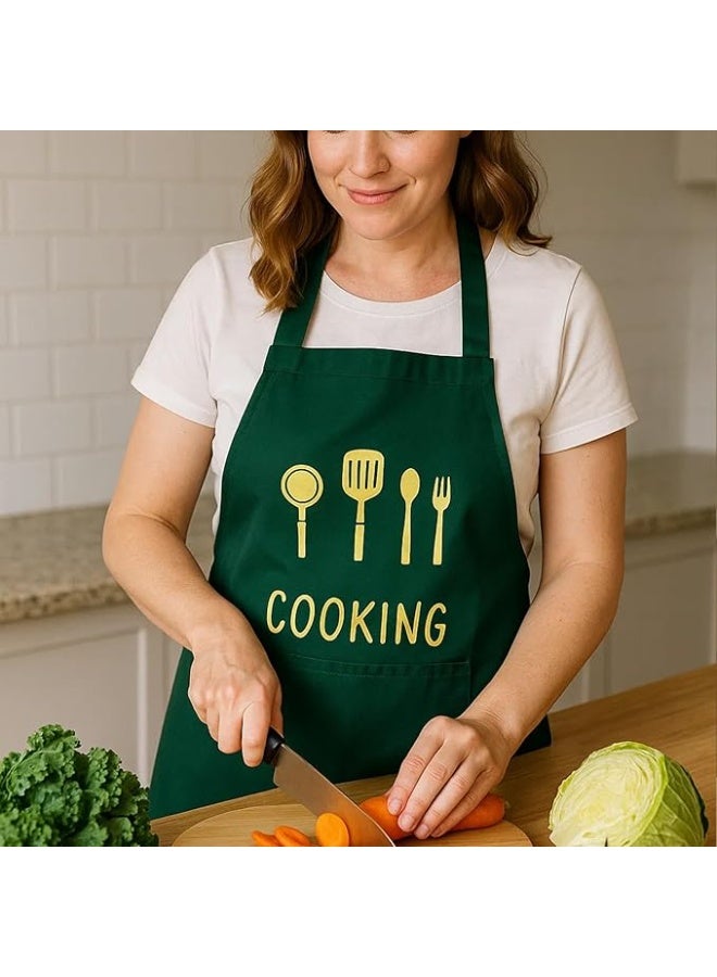 Beauenty Chef Apron with Pockets for Women Men, Adjustable Apron for Cake Kitchen Cooking - Image 4