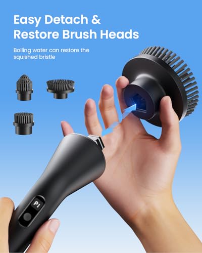 Leebein Electric Spin Scrubber, 2025 New Cordless Cleaning Brush Bathroom Scrubber, IPX7 Waterproof Shower Scrubber with 7 Brush Heads, Extendable Long Handle and 2 Speeds Scrubber for Bathtub Floor - Image 5