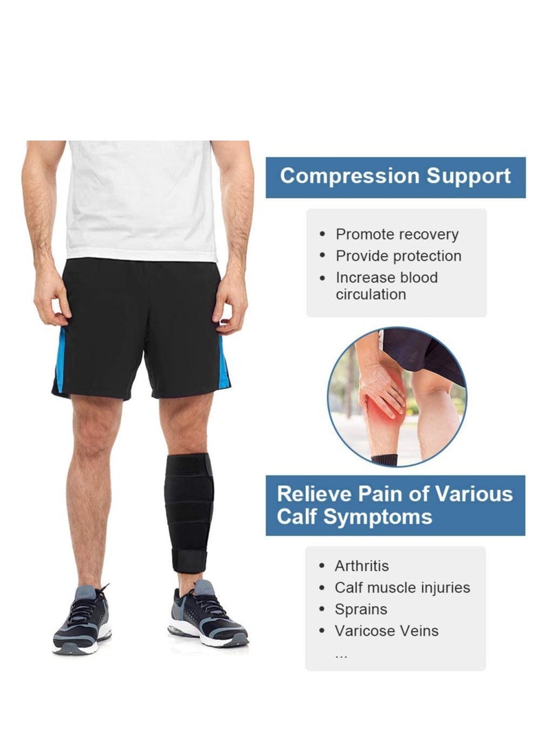 ELTRAZONE - Upgraded Calf Support Brace, Compression Shin Splint with Lengthened Hook and Loop Straps for Calf Muscle Injury, Strain, Sprains, Swelling, Varicose Veins and Torn Calves uncomfortable Relief - Image 1