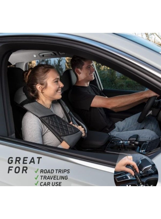 جهاز تدليك الرقبة والظهر الكهربائي للأنسجة العميقة مع الحرارة - وسادة تدليك شياتسو 3D للرقبة والكتفين والظهر والقدم والساقين - نظام احترافي لتخفيف آلام العضلات للمنزل والمكتب والسيارة - Image 4