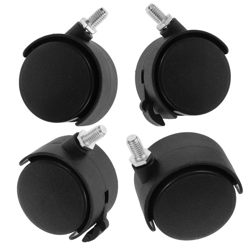 4Pcs Threaded Stem Swivel Chair Casters with Locking Wheels for Office Chairs - Image 1