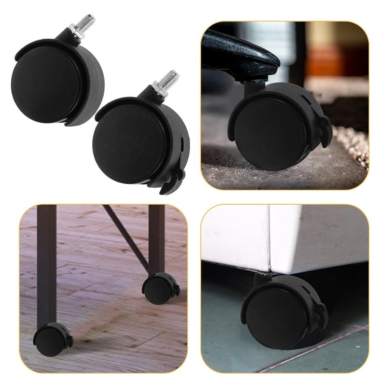 4Pcs Threaded Stem Swivel Chair Casters with Locking Wheels for Office Chairs - Image 5