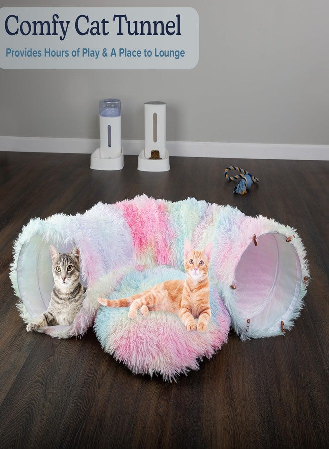 PETMAKER Cat Tunnel with Bed for Indoor Cats - 3FT Multifunctional Cat Tunnel Bed with Toys - Soft, Plush Peekaboo Cat Cave for Kittens, Cats, Ferrets, and Rabbits - Cat Products by PETMAKER (Multi) - Image 3