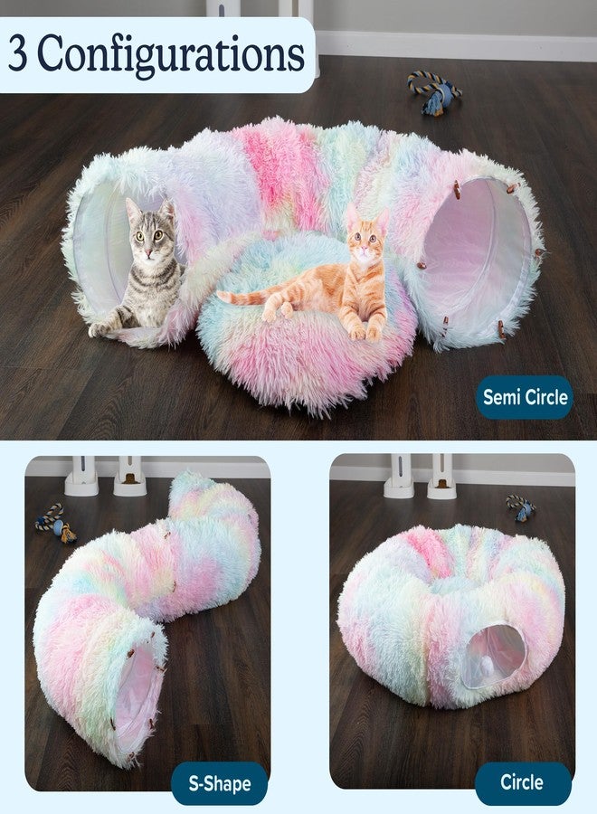 PETMAKER Cat Tunnel with Bed for Indoor Cats - 3FT Multifunctional Cat Tunnel Bed with Toys - Soft, Plush Peekaboo Cat Cave for Kittens, Cats, Ferrets, and Rabbits - Cat Products by PETMAKER (Multi) - Image 2