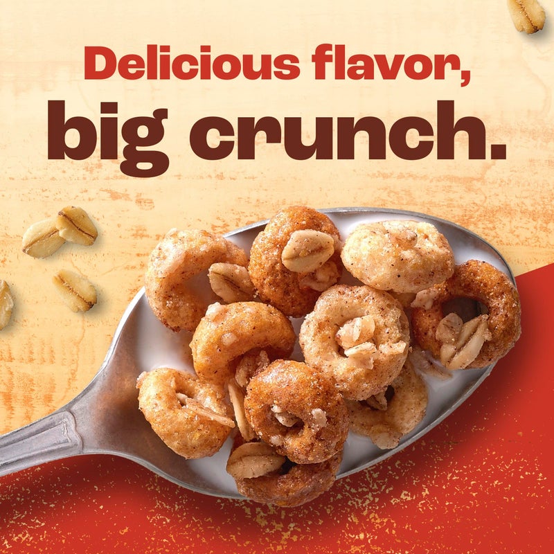 Cheerios Oat Crunch Cinnamon Breakfast Cereal, Made with Whole Grain, Family Size, 24 oz - Image 5