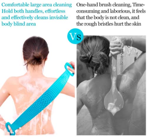 Printz Bath Brush Bathing Belt Body Wash Brush Back Scrubber Body Washer For Dead Skin Removal For Men Women Kids Unisex Blue - Image 3