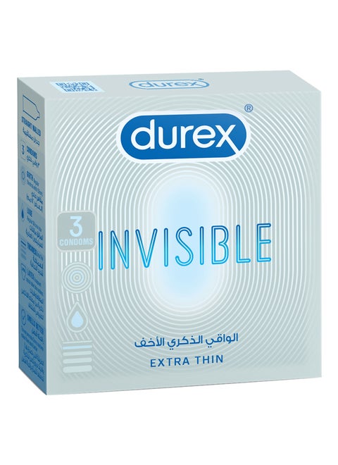 Durex Invisible Extra Thin Lubricated Condoms For Men 3 Pieces | Best Price Egypt | Cairo, Giza Durex Invisible Extra Thin Lubricated Condoms For Men 3 Pieces | Best Price Egypt | Cairo, Giza