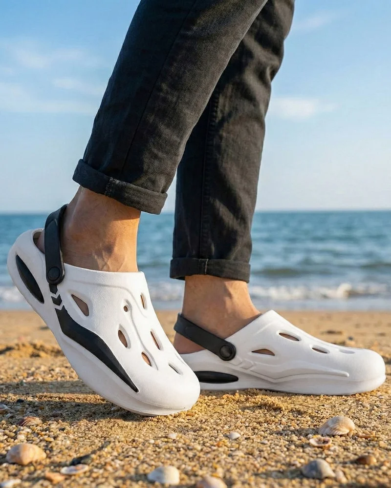 بيواكوف شباشب مريحة رجالية بلونين أبيض وأسود