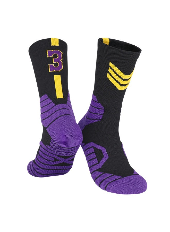 KUYING Fashion Anti Slip Breathable Sports Socks Three Piece Set 