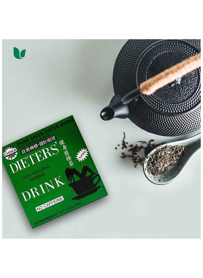 UNCLE LEE شاي الحمية الأخضر من الصين بواسطة أنكل لي، أكياس شاي أعشاب خالية من الكافيين، 30 قطعة (عبوة من 2) - Image 4
