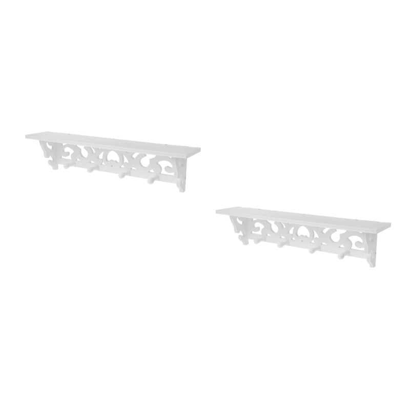 2 pcs Hollow-Out Style Wall Shelf Decorative Shelf Hanging Storage Rack ( ) - Image 4
