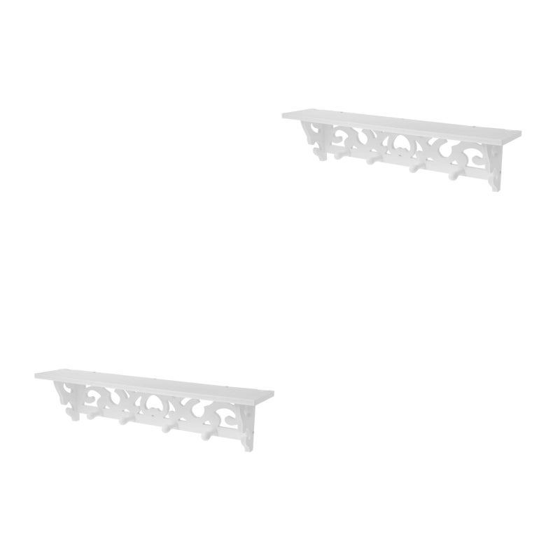 2 pcs Hollow-Out Style Wall Shelf Decorative Shelf Hanging Storage Rack ( ) - Image 5