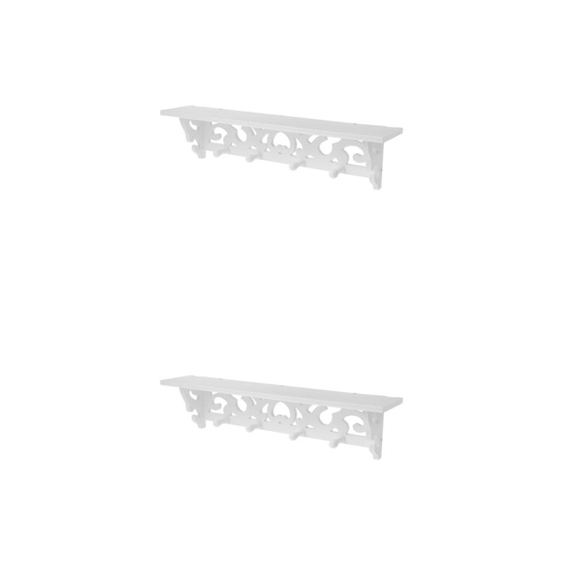 2 pcs Hollow-Out Style Wall Shelf Decorative Shelf Hanging Storage Rack ( ) - Image 1