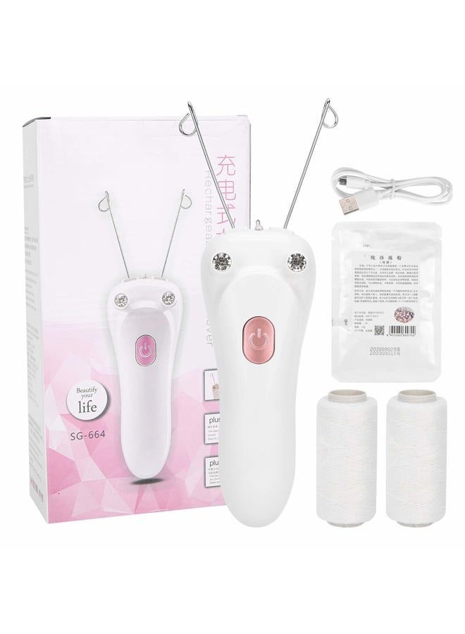 yuyte Cordless Electric Facial Threading Hair Removal for Women, Rechargeable Facial Cotton Threading Hair Shaver Hair Removal Beauty Epilator Trimmer for Fast Removing Very Fine Vellus Hair on Face & Chin - Image 1